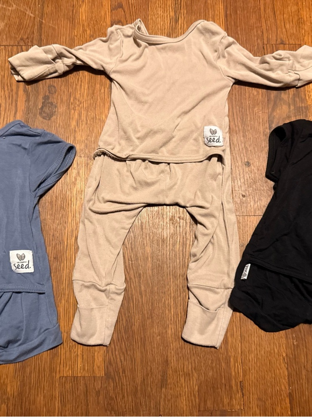 Seed Organic Beige Baby Ribbed Lounge Set